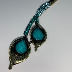 🆕Antique Gold Calla Lilly Turquoise HairStick 7”